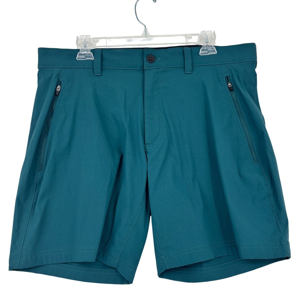 Eddie Bauer Shorts Horizon Guide Performance Mens 36 Teal Blue Stretch Hiking